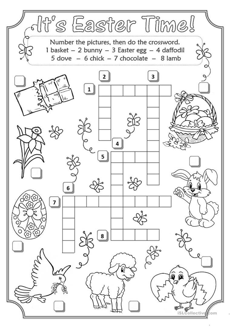 Easter Crossword Worksheet - Free Esl Printable Worksheets Made - Printable Crossword Easter