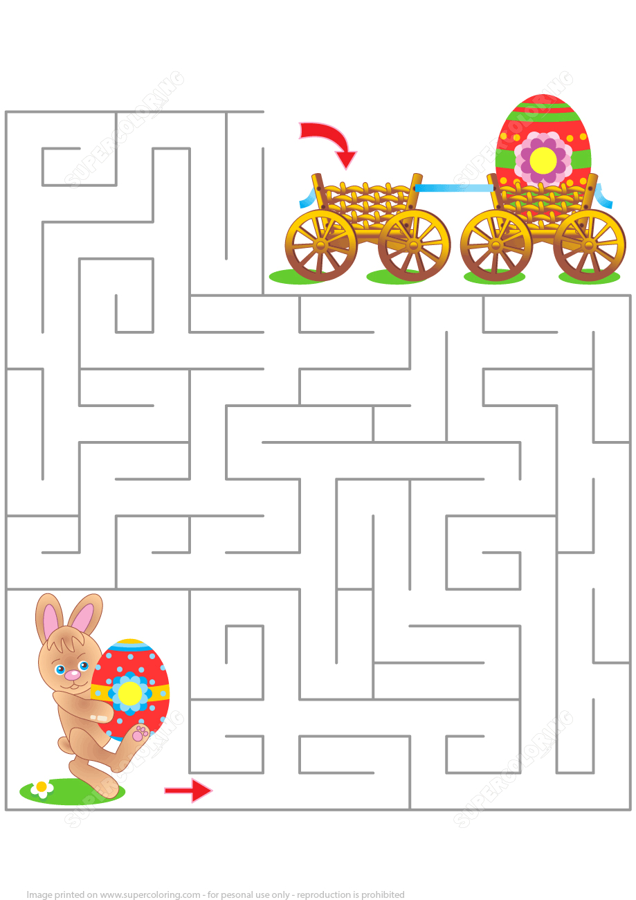 Easter Maze Puzzle | Free Printable Puzzle Games - Printable Labyrinth Puzzles