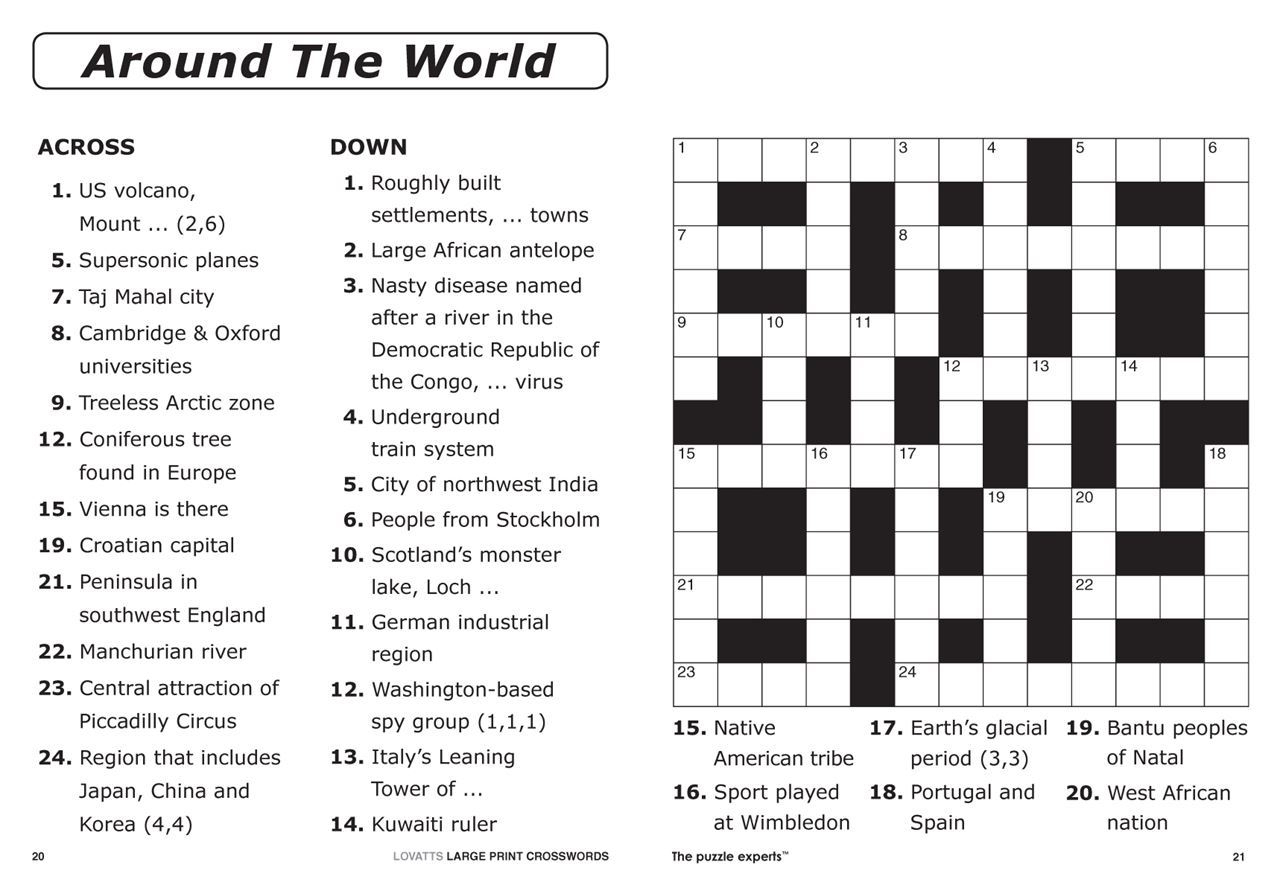 Easy Large Print Crossword Puzzles Printable Easy Crosswords To - Printable Crossword Puzzles Nz