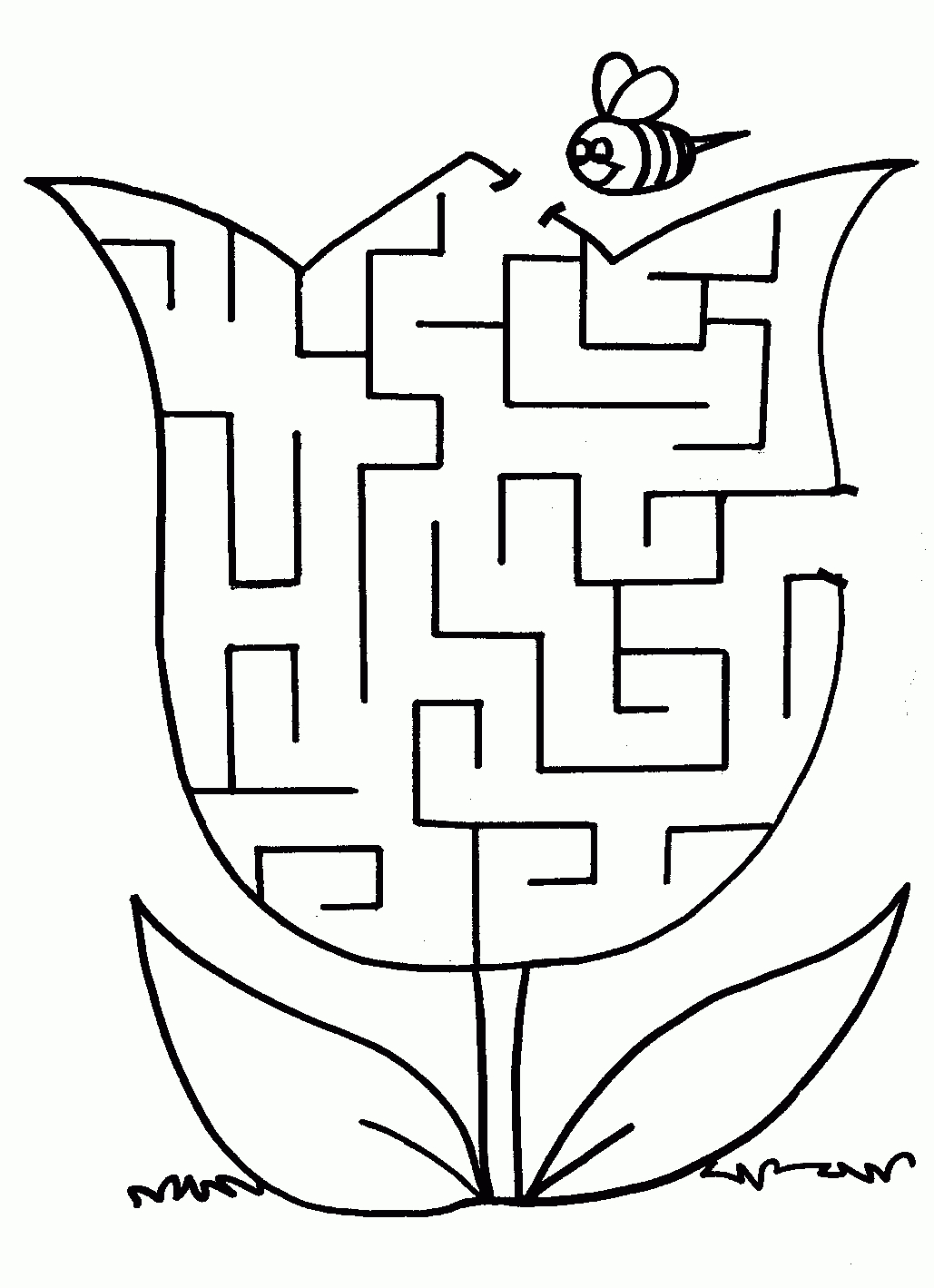 Easy Mazes. Printable Mazes For Kids. - Best Coloring Pages For Kids - Printable Flower Puzzle