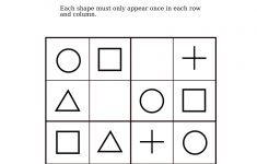 Easy Shapes Sudoku For Kindergarteners | Sudoku For Littles | Sudoku - Printable Puzzle Games Pdf