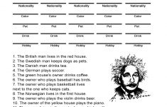 Einstein's Riddle: Detective-Style Logic Activity - All Esl - Printable Einstein Puzzles
