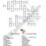 English Worksheets: New Year Crossword   New Year Crossword Puzzle Printable