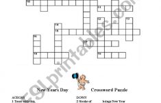English Worksheets: New Year Crossword - New Year Crossword Puzzle Printable