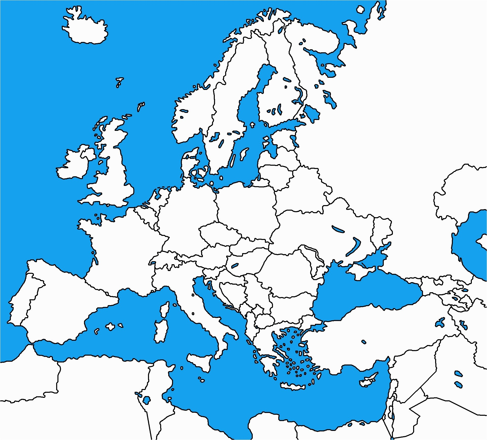 Europe Political Map Outline Printable Europe Map Outline With - Printable Puzzle Map Of Europe