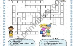 Feelings - Crossword - Esl Worksheetmacomabi - Feelings Crossword Puzzle Printable