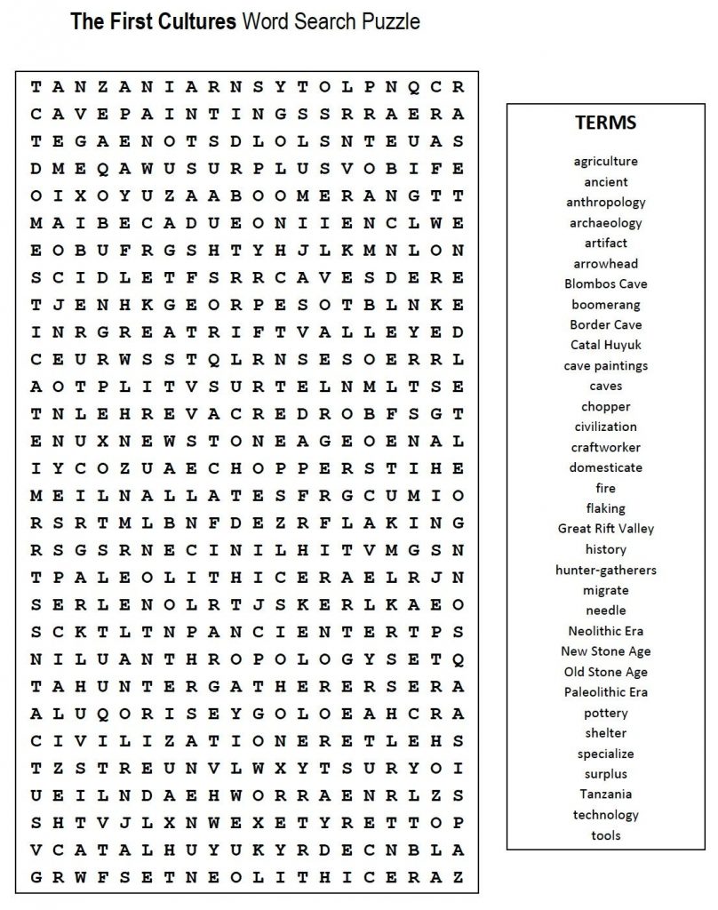 first cultures word search teaching etc word search