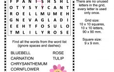 Flowers Zigzag Word Search Puzzle | Free Printable Puzzle Games - Printable Flower Puzzle