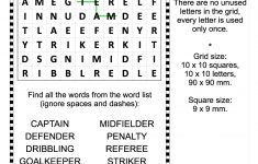 Football Soccer Zigzag Word Search Puzzle For Kids And Adults | Free - Printable Crossword Puzzles Soccer