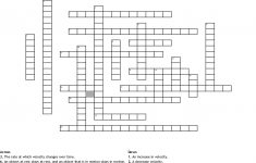 Force, Motion, And Newton's Laws Crossword Puzzle Crossword - Wordmint - Physics Crossword Puzzles Printable With Answers