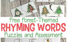 Forest-Themed Printable Rhyming Puzzles For Kids - Printable Rhyming Puzzles