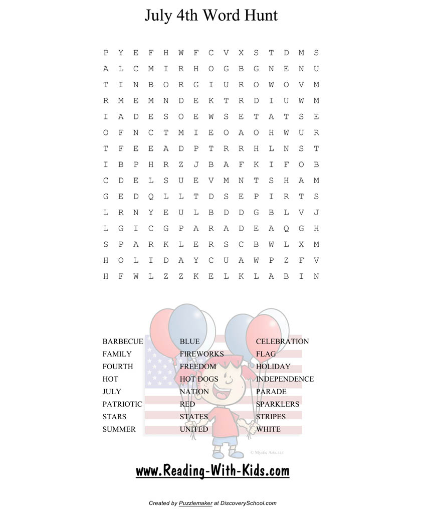 Fourth Of July - Printable 4Th Of July Crossword Puzzle