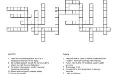 Free Crossword Printables On The Elements For 3Rd Grade Through High - Crossword Printable 7Th Grade