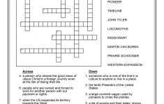 Free Crosswords Puzzle – History 1840-41 (A) – Surviving The Oregon - Free Printable Crossword Puzzles For 6Th Graders