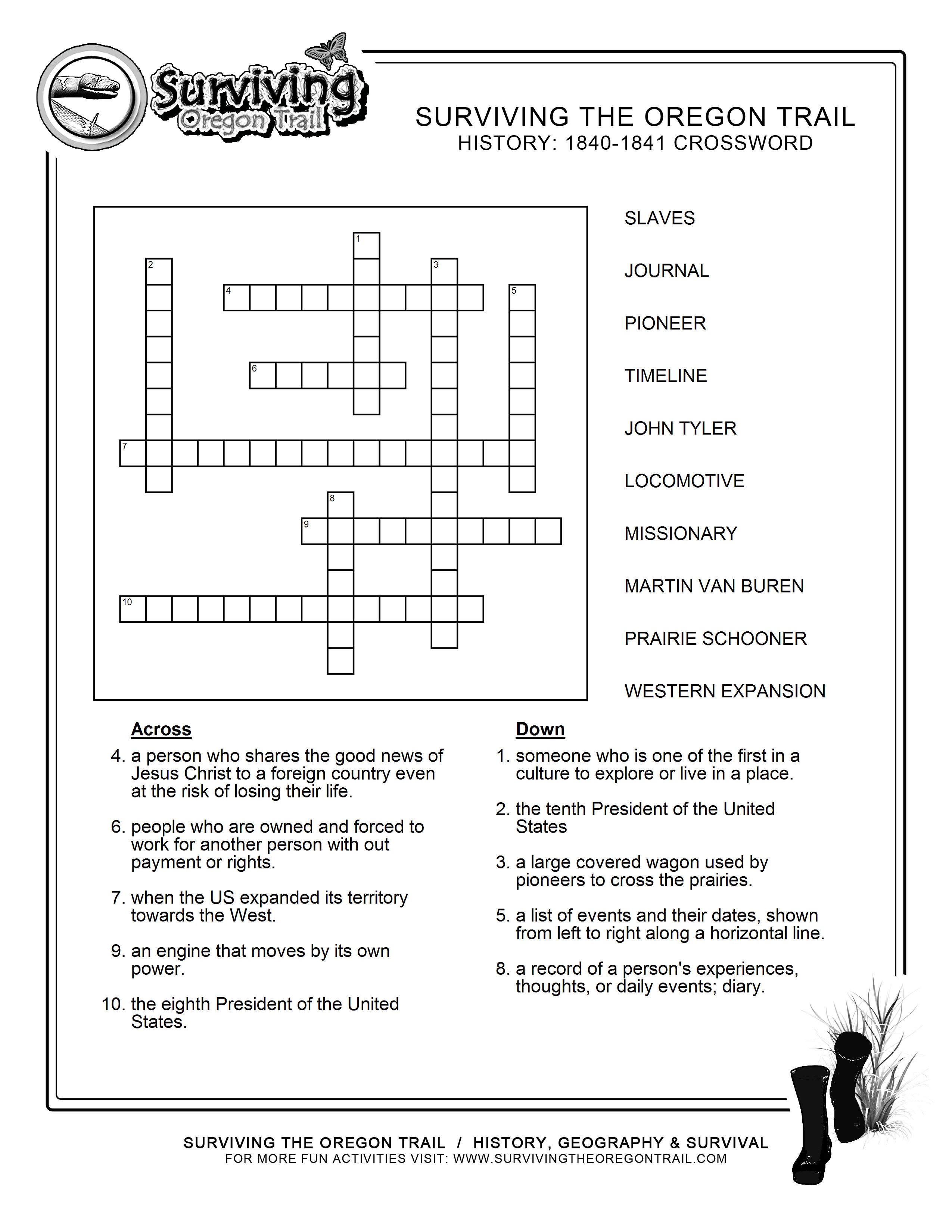 History Crossword Puzzles Printable
