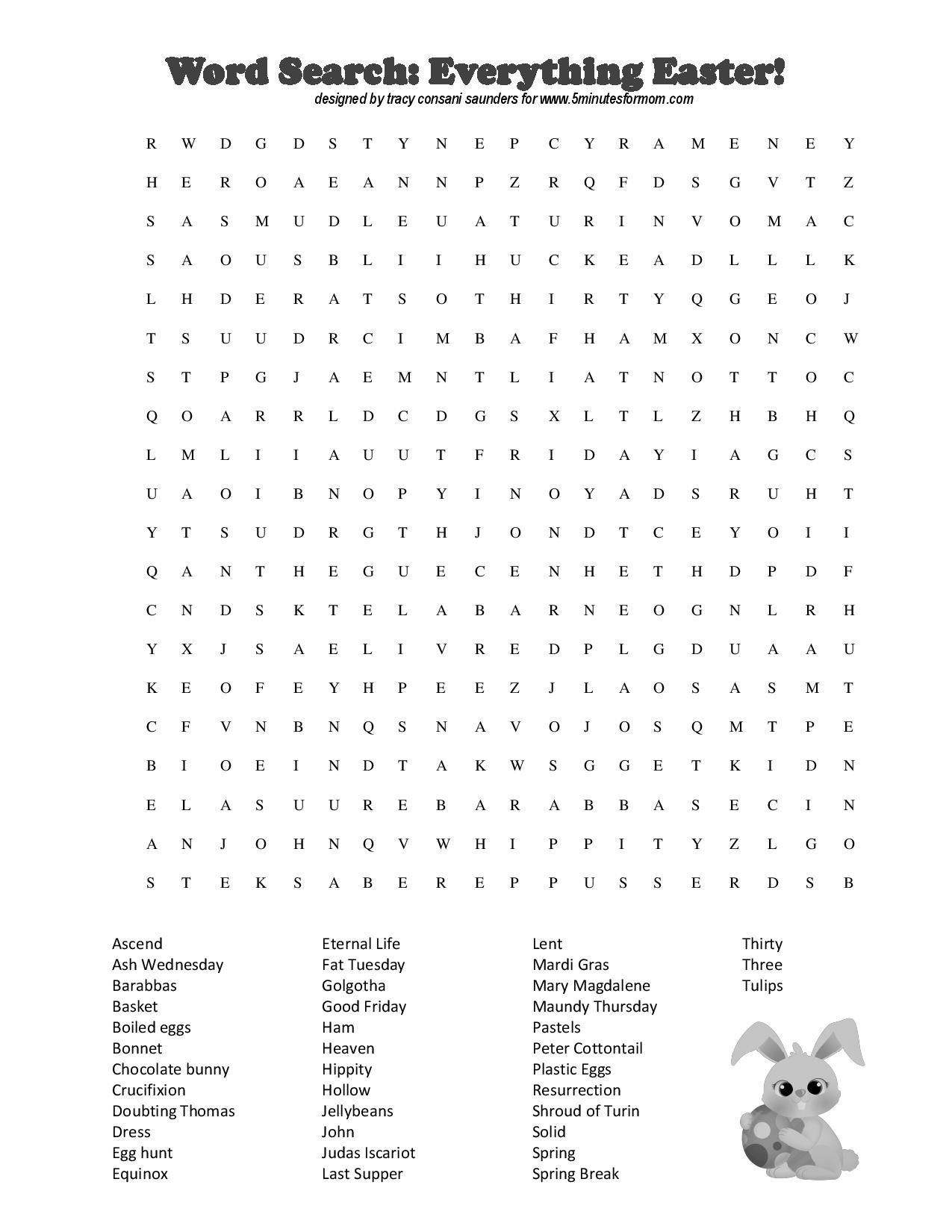 Easter Crossword Puzzle Printable Printable Word Searches