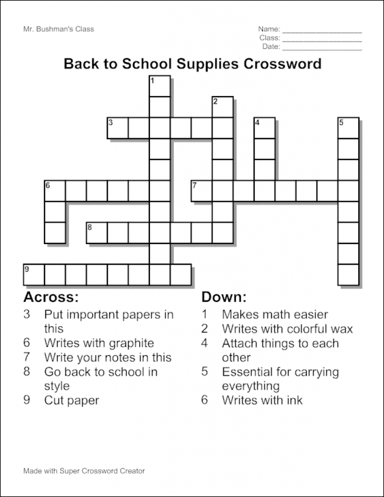 free printable crossword maker