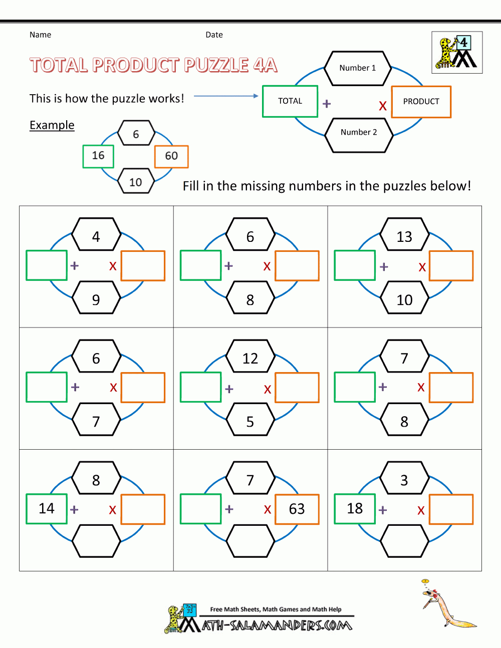 Free Math Puzzles 4Th Grade - Printable Maths Puzzles Year 4