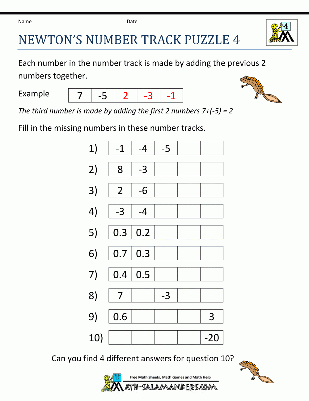 Free Math Puzzles 4Th Grade - Printable Puzzles For Grade 4