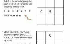 Free Math Puzzles Magic Square 2 | First Grade-Math | Maths Puzzles - Printable Puzzles For Grade 1