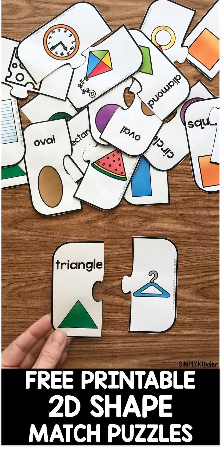 Free Printable 2D Shape Puzzles | Simply Kinder Blog Posts | Shape - Printable Puzzles Kindergarten