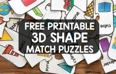 Free Printable 3D Shape Puzzles - Simply Kinder - Printable 3D Puzzle
