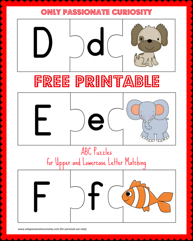 Free Printable Abc Puzzles | School Is Fun | Upper, Lowercase - Printable Abc Puzzle