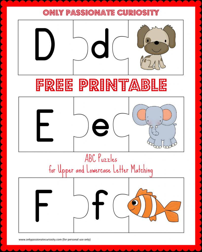 Free Printable Abc Puzzles | School Is Fun | Upper, Lowercase - Printable Letter Puzzle