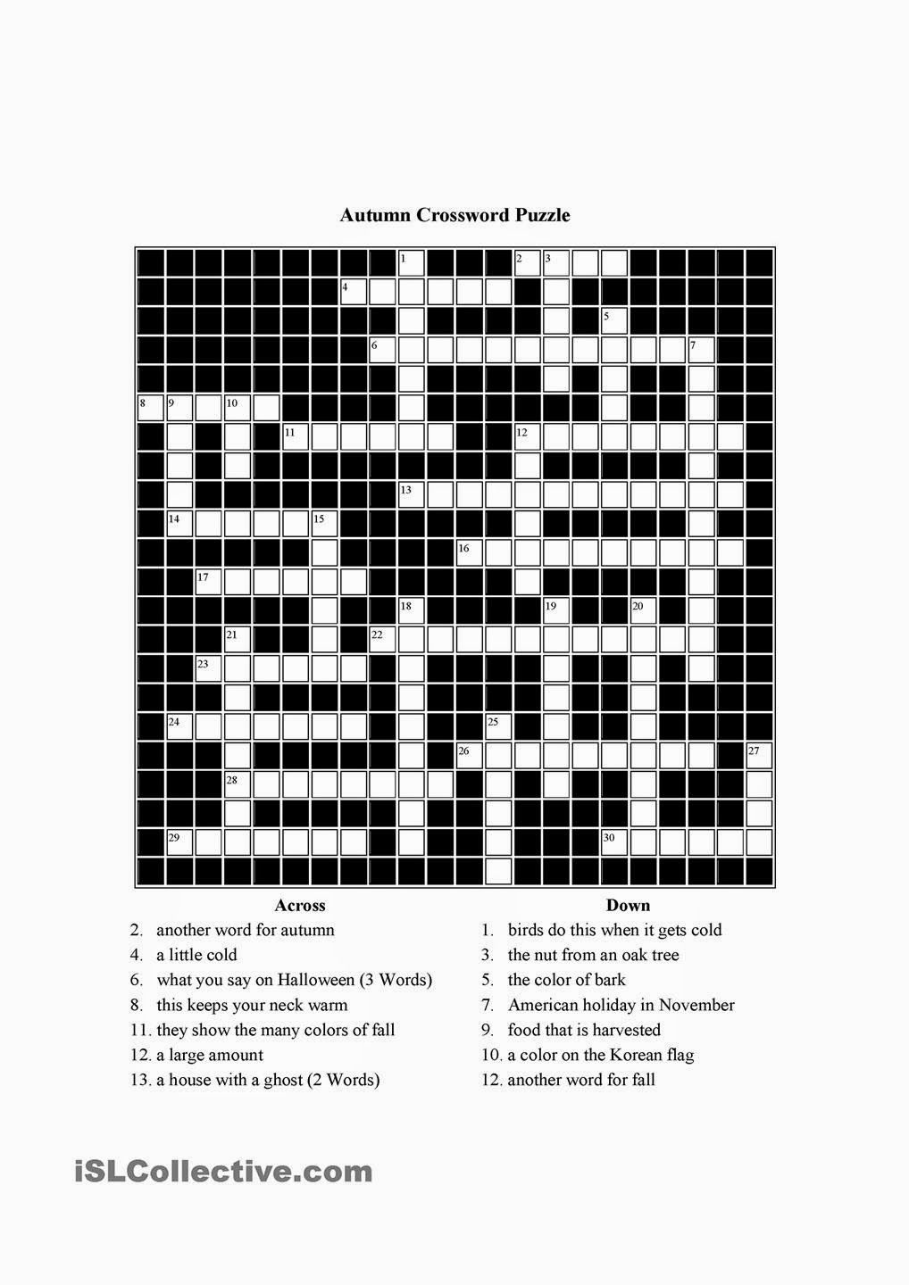 Free Printable Cards: Free Printable Crossword Puzzles | Free - Printable November Crossword Puzzles