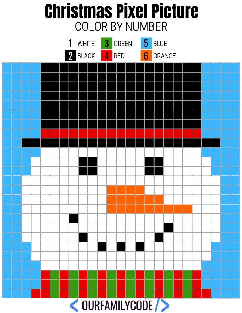 Free Printable Christmas Pixel Puzzles Activity For Kids - Printable Pixel Puzzles