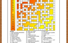 Free Printable Crossword Puzzle For Kids. The Theme Of This Puzzle - Birthday Crossword Puzzle Printable