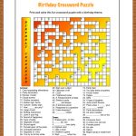 Free Printable Crossword Puzzle For Kids. The Theme Of This Puzzle   Printable Crossword Puzzles With Themes