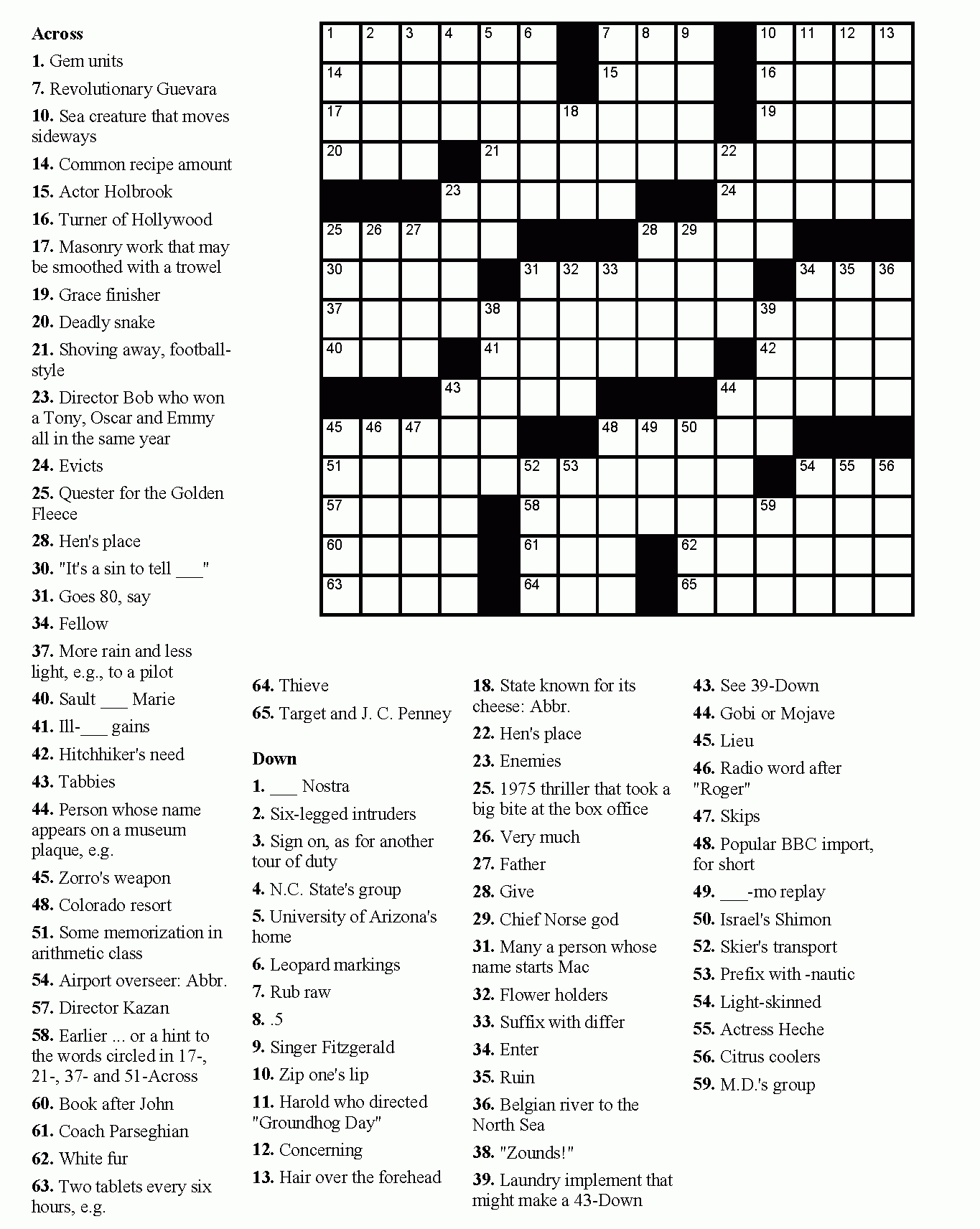 Free Printable Crossword Puzzles Easy For Adults | My Board | Free - Easy Crossword Puzzles Free Online Printable