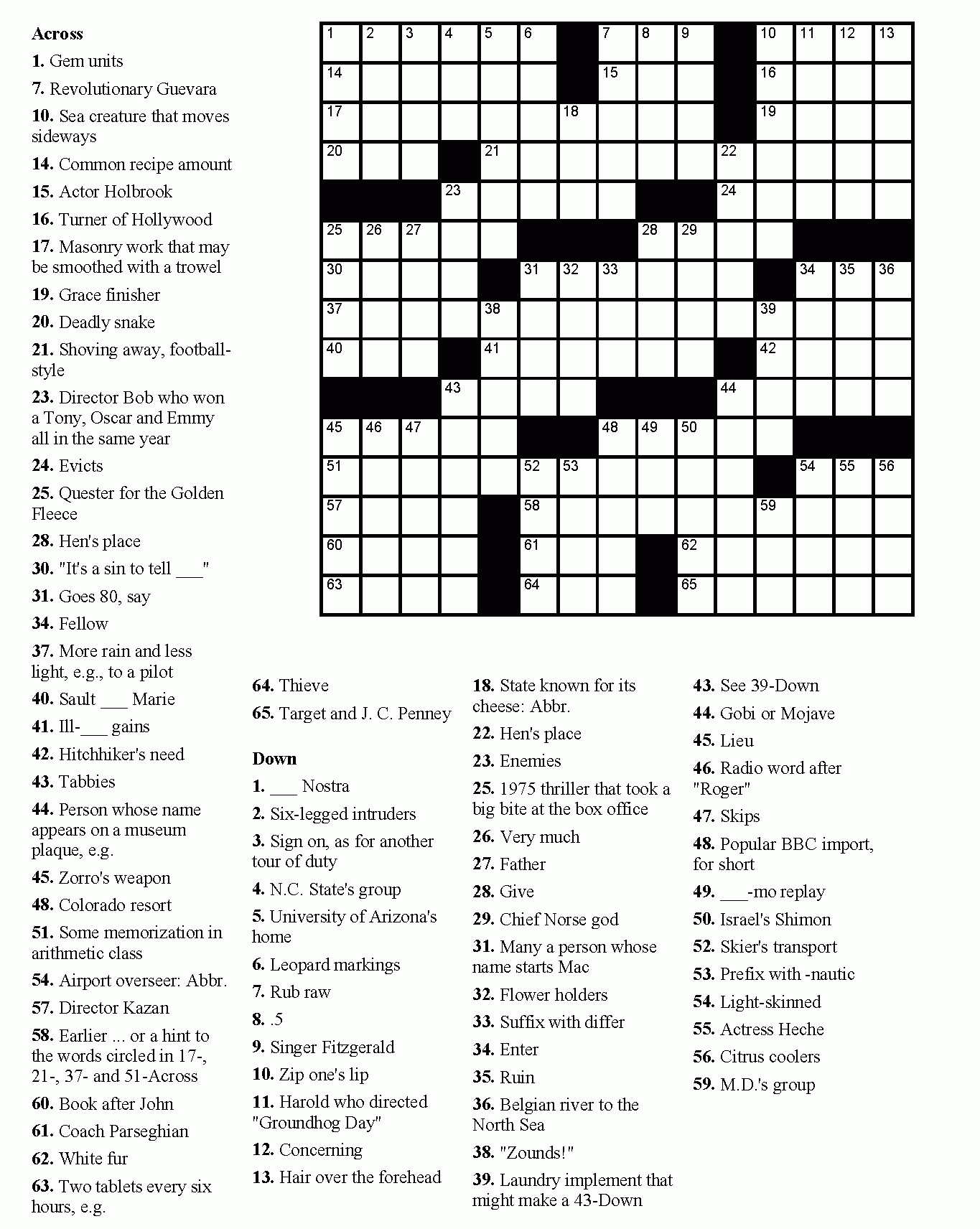 Free Printable Crossword Maker Uk Printable Crossword Puzzles