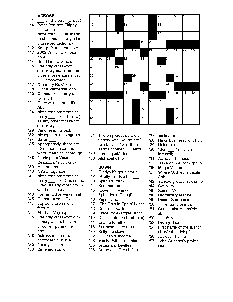 Free Printable Crossword Puzzles For Adults | Puzzles-Word Searches - Challenging Crossword Puzzles Printable