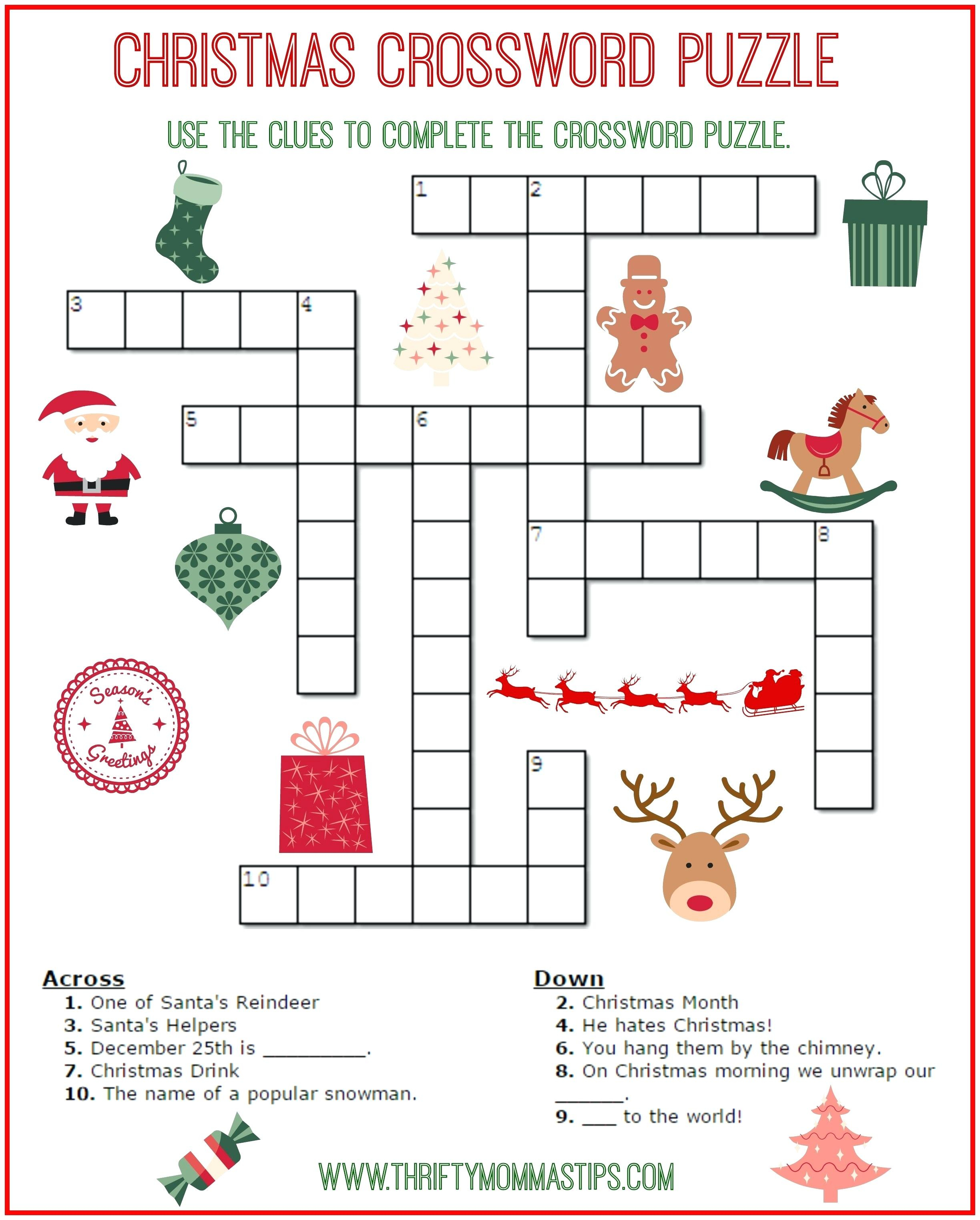 Free Printable Crossword Puzzles For Kids State Capitals Crossword - Printable Crossword Puzzles For Grade 2