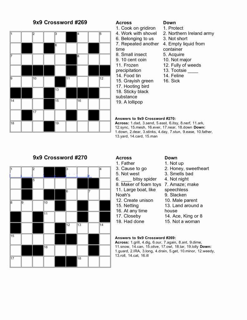 Free Printable Crossword Puzzles For Kids - Yapis.sticken.co - Simple Crossword Puzzles Printable Pdf