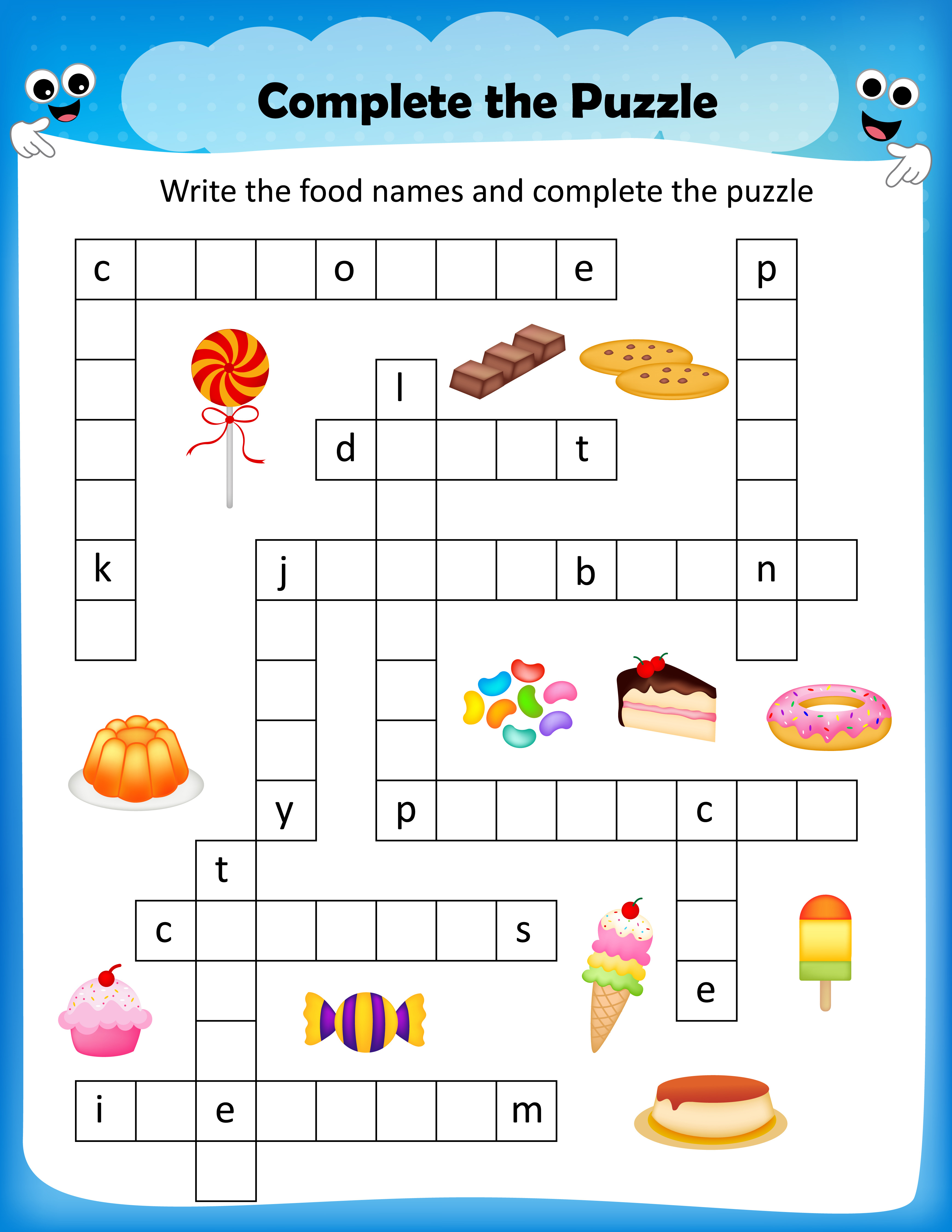 Free Printable Crosswords With Top 10 Benefits For Our Kids - Printable Crossword Food