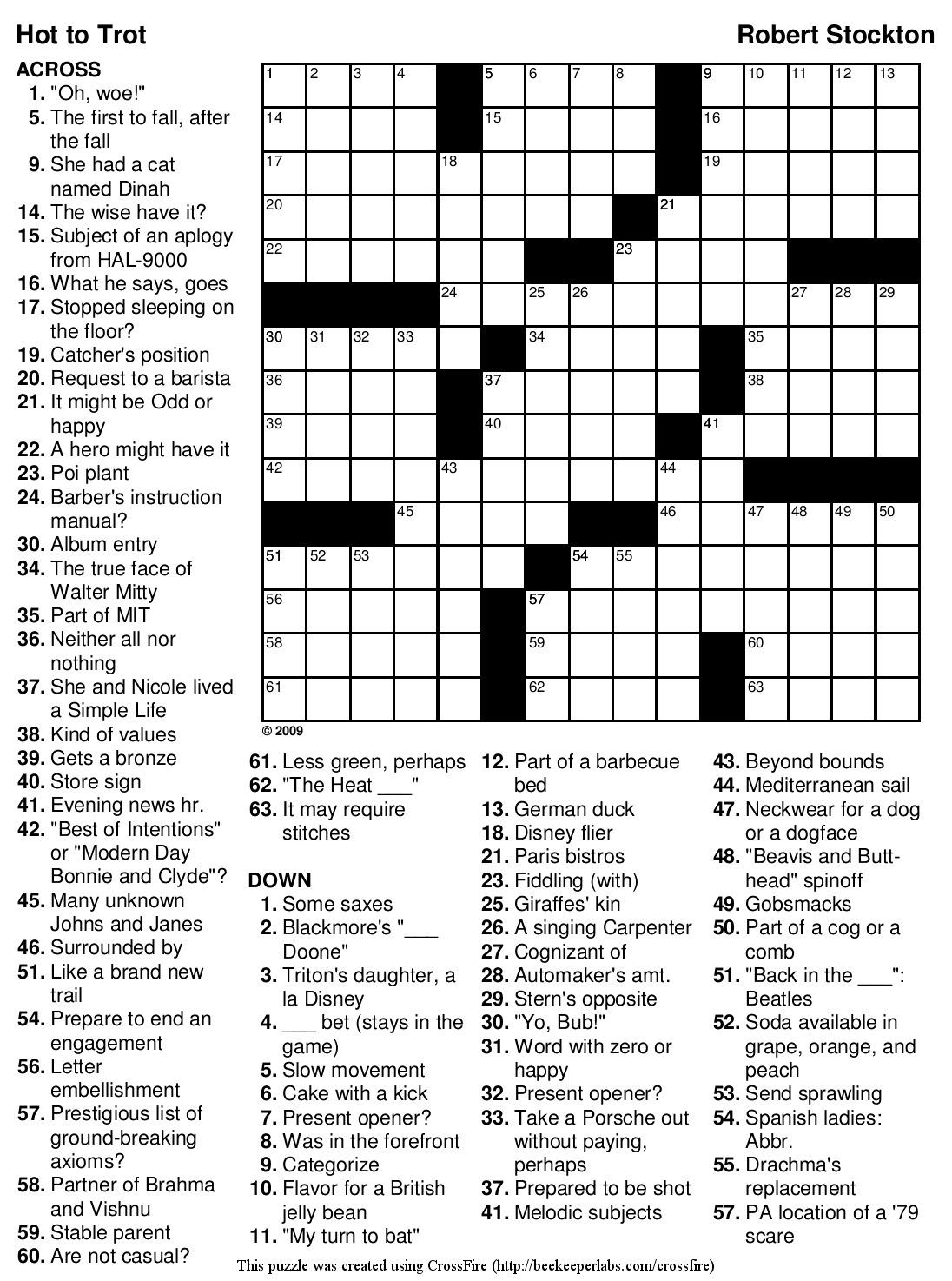 Commuter Crossword Puzzle Printable Printable Templates