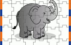 Free Printable Elephant Jigsaw Puzzle Game For Kids (Style 1 - Printable Elephant Puzzle