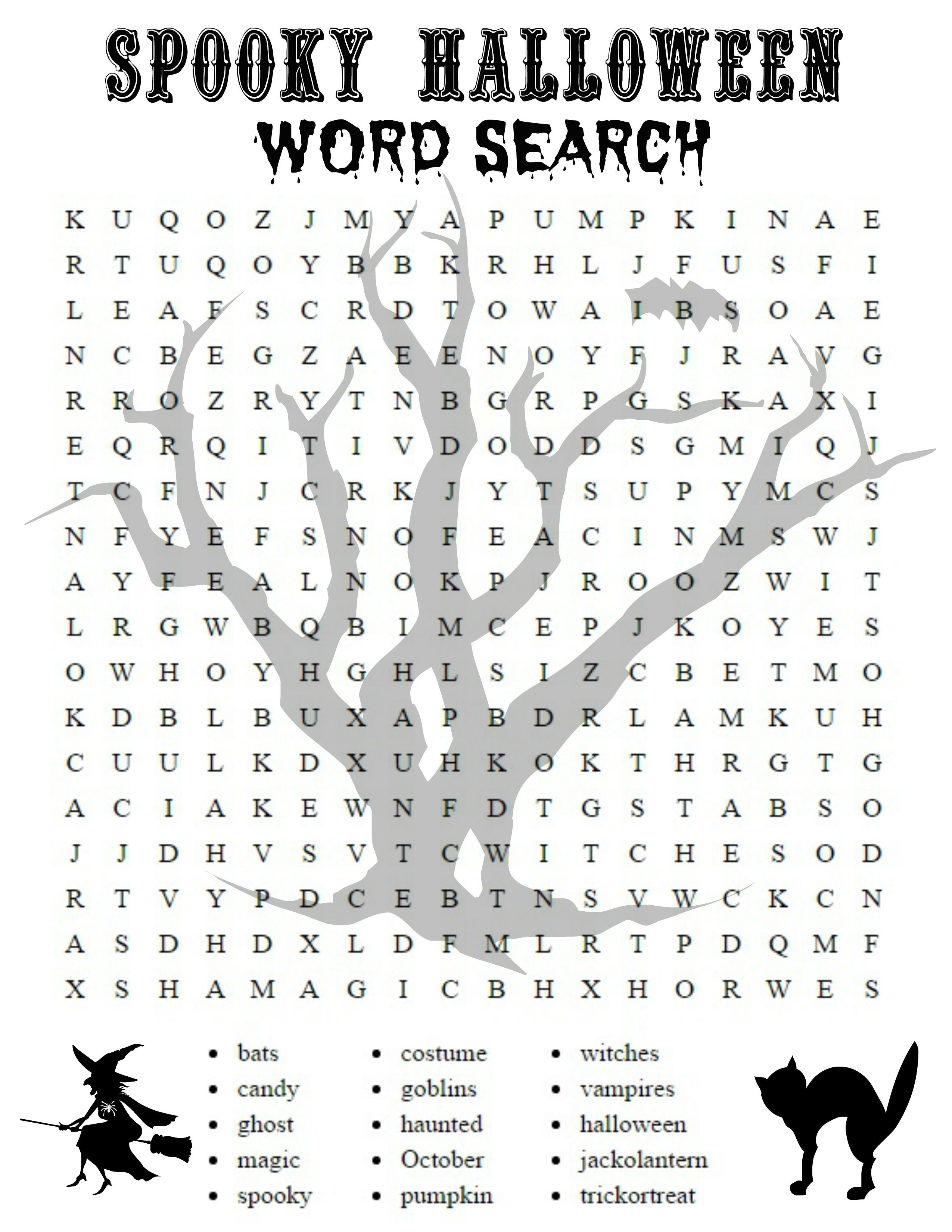 Free Printable Halloween Activities For First Graders | Halloween - Printable Halloween Crossword Puzzles Word Searches