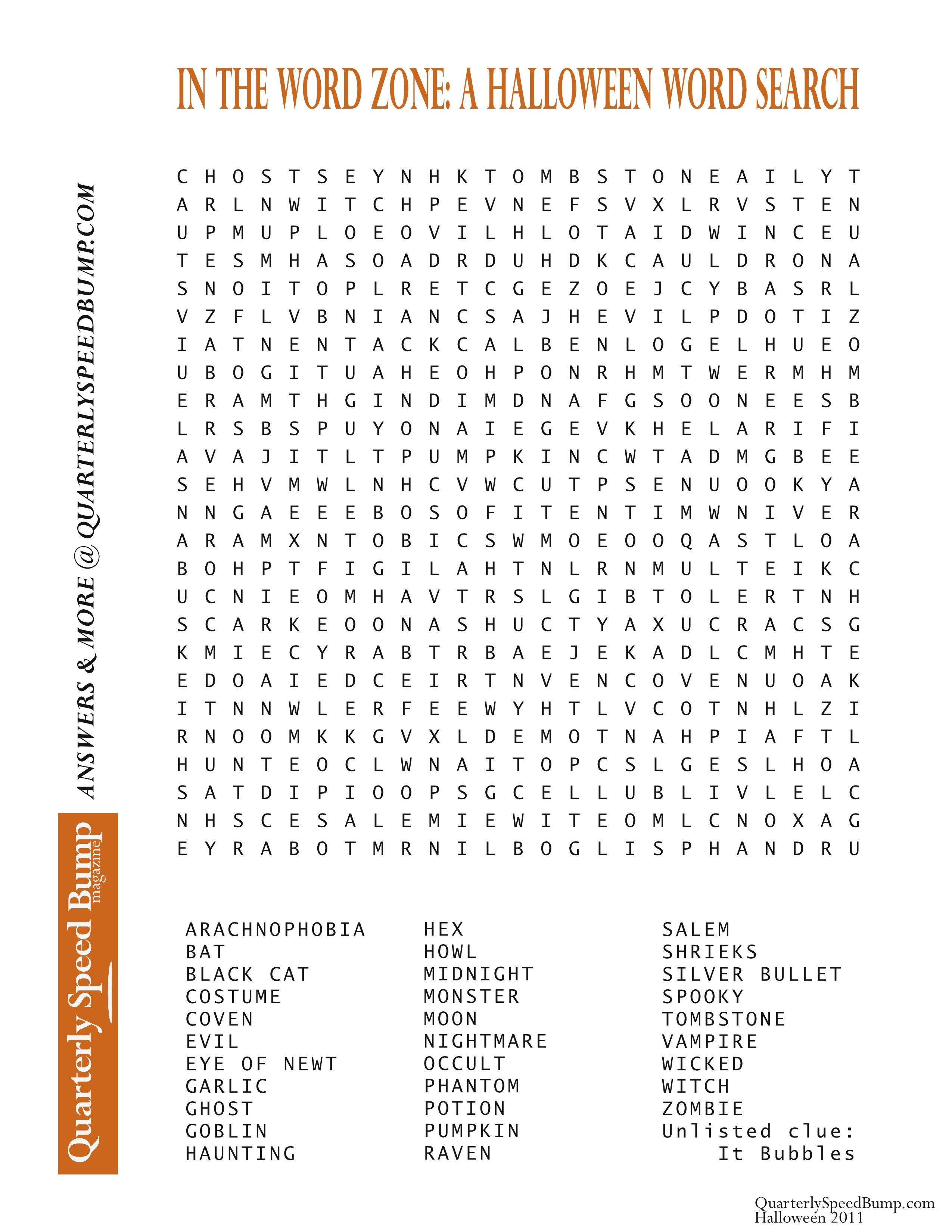 Free Printable Halloween Word Search Puzzles | Halloween Puzzle For - Print Giant Puzzle