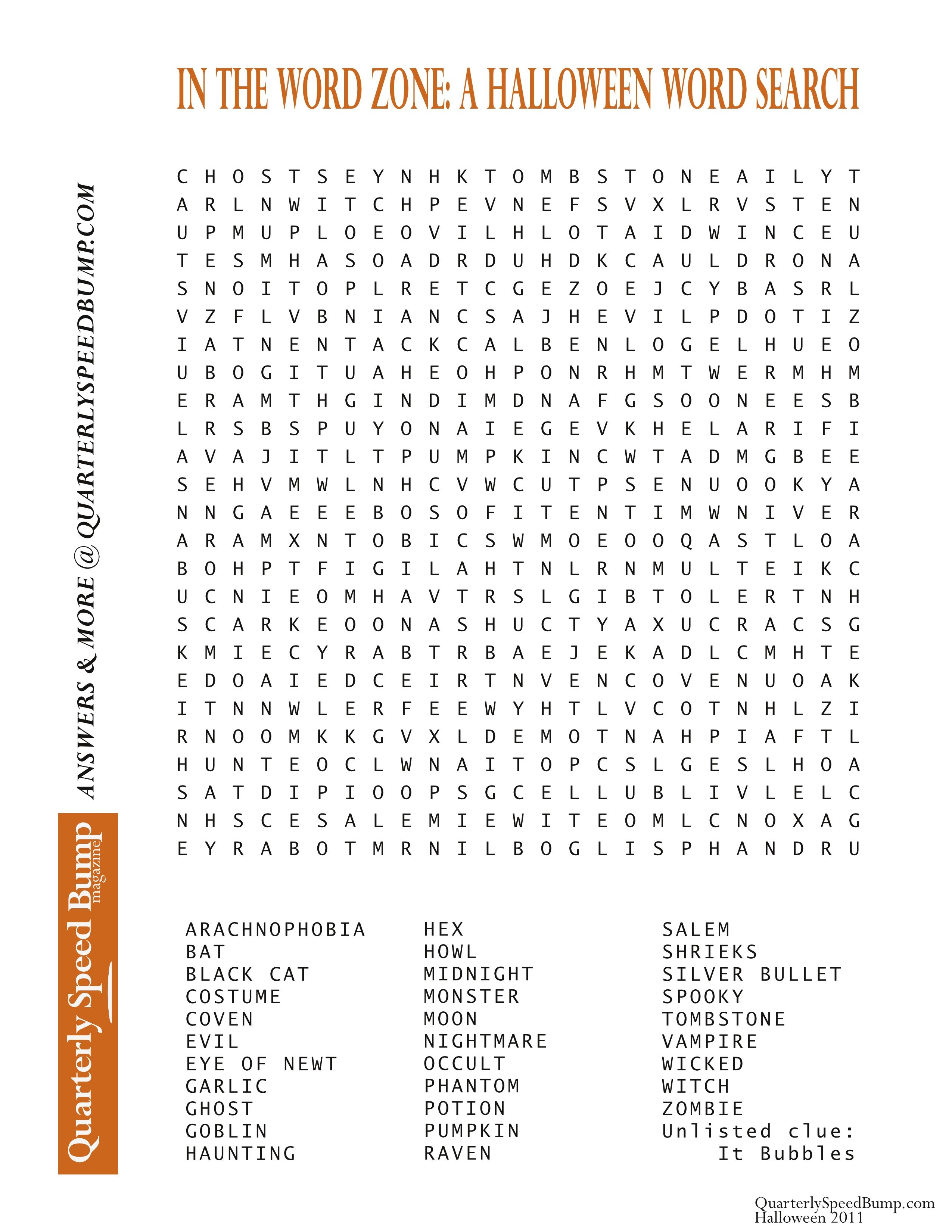 Free Printable Halloween Word Search Puzzles | Halloween Puzzle For - Printable October Puzzles