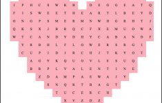 Free Printable Heart Shaped Valentine's Day Word Search For Kids - Free Printable Valentine Puzzles For Adults
