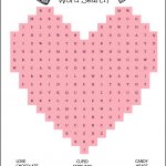 Free Printable Heart Shaped Valentine's Day Word Search For Kids   Free Printable Valentines Crossword