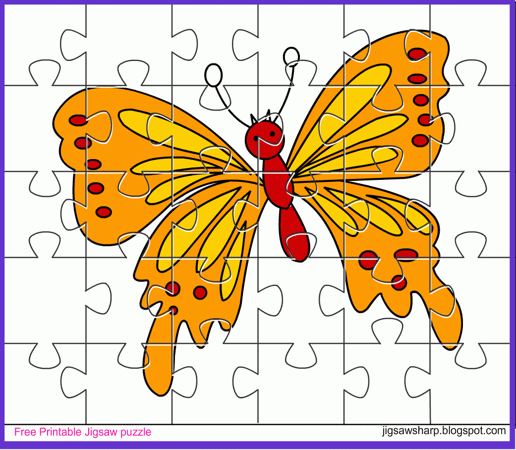 Free Printable Jigsaw Puzzle Game: Butterfly Jigsaw Puzzle - Printable Jigsaw Puzzle For Adults