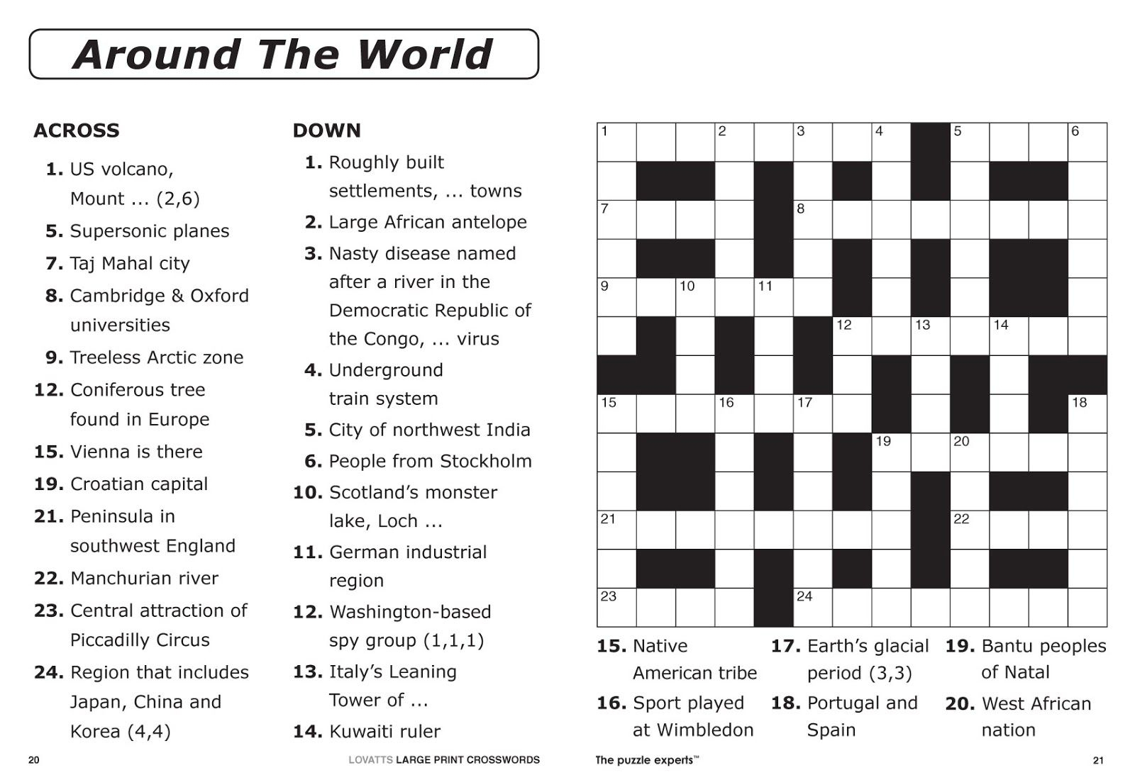 Free Printable Large Print Crossword Puzzles | M3U8 - Printable Puzzles In Spanish