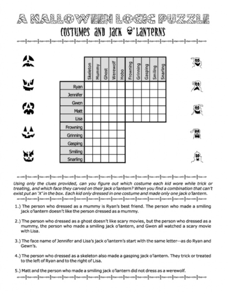 Free Printable Logic Puzzles For High School Students | Free Printables - Printable Logic Puzzles Online