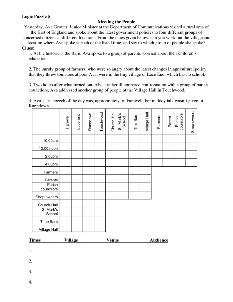 Free Printable Logic Puzzles For Middle School | Free Printables - Printable Christmas Logic Puzzle