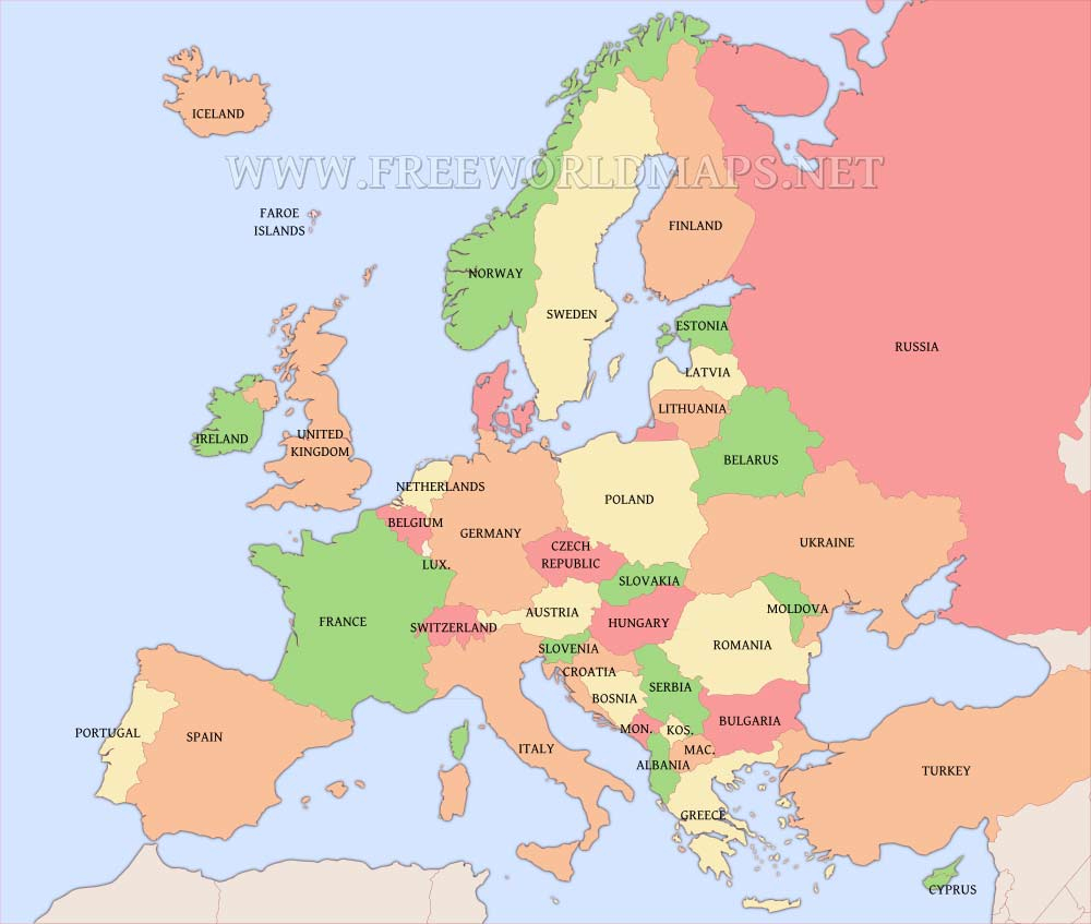 Free Printable Maps Of Europe - Printable Puzzle Map Of Europe